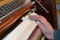 Piano repair - work in progress by a craftsman