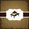 Piano with retro grungy pattern,