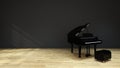 Piano room 3D Illustration