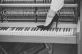 Piano and legs, musical style, grunge instrument. Royalty Free Stock Photo