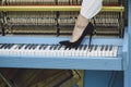 Piano and sexy legs, musical style, grunge instrument. Royalty Free Stock Photo