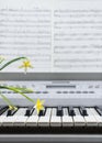 Piano sheet music flowers