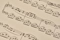 Piano sheet music fragment classical music Royalty Free Stock Photo