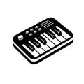 Piano synthesizer simple style icon. Musical instrument for stage, shop, composing and performing music. Vector illustraion