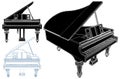 Piano Vector. Illustration Isolated On White Background.