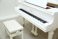 Close frontal . The piano was set up in the music room to allow the pianist to rehearse before the classical piano performance in