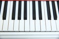 Close frontal . The piano was set up in the music room to allow the pianist to rehearse before the classical piano performance in