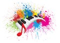 Piano Wavy Keyboard Paint Splatter Abstract Illustration