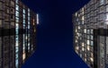 Piata Presei and Twin tower buildings in Bucharest , night scene Royalty Free Stock Photo