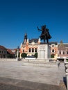 Piata Unirii and the statue of King Ferdinand, Oradea, Romania