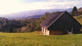 Piatra Craiului mountains and mountain hut Royalty Free Stock Photo