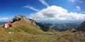 Piatra Craiului panorama - La Om peak shelter Royalty Free Stock Photo