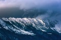 Piatra Craiului winter mountain ridge landscape Royalty Free Stock Photo