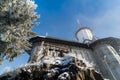 Piatra Fantanele monastery in winter time Royalty Free Stock Photo