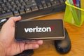 Verizon logo on mobile display