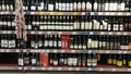 Wine bottles shelf