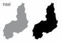 Piaui State silhouette maps