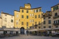 Piazza Anfiteatro in Lucca, Tuscany Italy on a sunny day