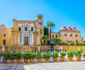 Piazza Bellini dominated by chiesa di san cataldo and chiesa santa maria dell ammiraglio in Palermo, Sicily, Italy Royalty Free Stock Photo