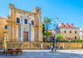 Piazza Bellini dominated by chiesa di san cataldo and chiesa santa maria dell ammiraglio in Palermo, Sicily, Italy Royalty Free Stock Photo