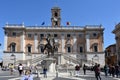 Piazza Campidoglio and Palazzo Senatorio in Rome Royalty Free Stock Photo
