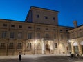 Piazza Canossa at night, in Mantua, Italy.