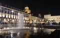 Piazza Castello in Turin at night Royalty Free Stock Photo