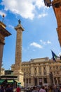 Piazza Colonna Marcus Aurelius Column Rome Italy Royalty Free Stock Photo