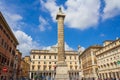 Piazza Colonna Marcus Aurelius Column Rome Italy Royalty Free Stock Photo