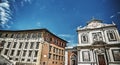Piazza dei Cavalieri in Pisa under clouds Royalty Free Stock Photo