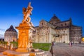 Piazza dei Miracoli with Leaning Tower of Pisa Royalty Free Stock Photo