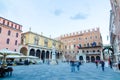 Piazza dei Signori with statue of Dante Alighieri in Verona Royalty Free Stock Photo