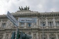 Piazza Dei Tribunali, Roman Street Sign in Rome Royalty Free Stock Photo