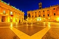 Piazza del Campidoglio at night in Rome Royalty Free Stock Photo