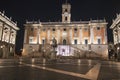 Piazza del Campidoglio, on the top of Capitoline Hill, with the faÃÂ§ade of Palazzo Senatorio, Rome, Italy Royalty Free Stock Photo