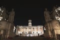 Piazza del Campidoglio, on the top of Capitoline Hill, with the faÃÂ§ade of Palazzo Senatorio, Rome, Italy Royalty Free Stock Photo