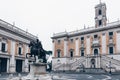 Piazza del Campidoglio, on the top of Capitoline Hill, with Palazzo Senatorio and the equestrian statue of Marcus Aurelius