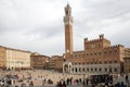 Piazza del Campo, Palazzo Pubblico and Torre del Mangia, Siena, Tuscany, Italy Royalty Free Stock Photo