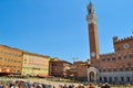 Piazza del Campo with the Palazzo Pubblico town hall and Torre Royalty Free Stock Photo