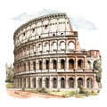 Piazza Del colosseo watercolor. Vector illustration desig