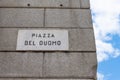 Piazza del Duomo sign Como Italy