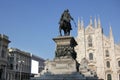 The Piazza del Duomo milano, Famous white Architectural cathedral church under blue sky at Milan, The largest church in Italy Royalty Free Stock Photo