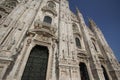 The Piazza del Duomo milano, Famous white Architectural cathedral church under blue sky at Milan, The largest church in Italy Royalty Free Stock Photo