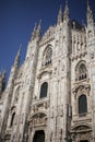 The Piazza del Duomo milano, Famous white Architectural cathedral church under blue sky at Milan, The largest church in Italy Royalty Free Stock Photo