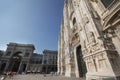 The Piazza del Duomo milano, Famous white Architectural cathedral church under blue sky at Milan, The largest church in Italy Royalty Free Stock Photo