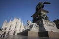 The Piazza del Duomo milano, Famous white Architectural cathedral church under blue sky at Milan, The largest church in Italy Royalty Free Stock Photo