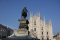 The Piazza del Duomo milano, Famous white Architectural cathedral church under blue sky at Milan, The largest church in Italy Royalty Free Stock Photo