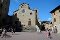 Piazza del Duomo square in San Gimignano city in Tuscany, Italy.