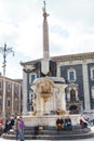 Piazza del Duomo and U Liotru near Town Hall Royalty Free Stock Photo