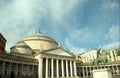 Piazza del Plebiscito, Naples, southern Italy. The world famous Square of the People. Royalty Free Stock Photo